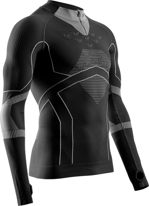 Cămașă termică X-bionic Energy Accumulator Light Shirt LS 1/2 Zip Black/Light Grey - 2024/25