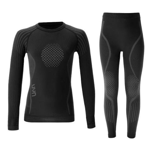 Îmbrăcăminte termoactivă UYN Junior Visyon 2.0 Uw Set (Shirt Lg. sl./pants Long) Black - 2025/26