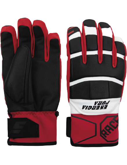 Mănuși de schi ENERGIAPURA Race Black/Optical White/Red - 2022/23