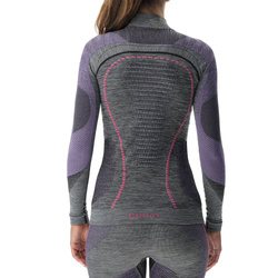 Lenjerie de corp termică UYN Woman Ambityon UW Shirt LG SL Melange Turtle Neck Black Purple/Raspberry - 2024/25