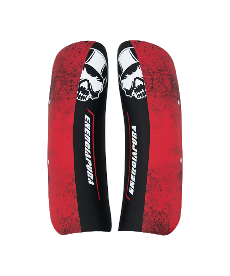 Apărători de tibie Energiapura Shinguards Racing Senior Black/White Skull/Red - 2024/25