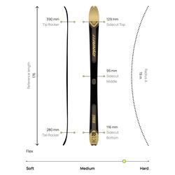 Schiuri Dynafit Ridge 95 Black Out/Gold - 2025/26