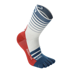 Șosete de exterior UYN Man Runner's Five Socks White/Blue Poseidon/Red