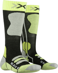 Șosete de schi X-Socks Ski Junior 4.0 Mid Anthracite Melange/Green Lime - 2023/24