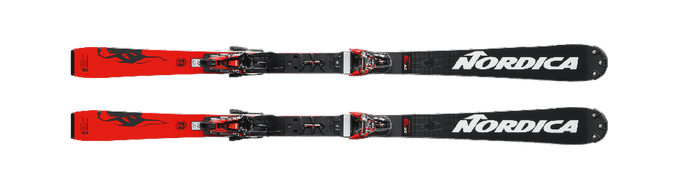 Schiuri Nordica Dobermann SL WC Dept Plate Black Red + Marker X-Comp 18 Black Flo Red - 2023/24