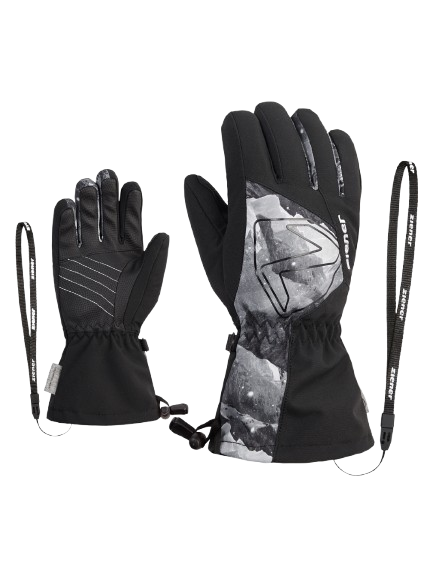 Mănuși Ziener Laval-z As® Aw Glove Junior Unisex Black Grey Mountain Print - 2025/26