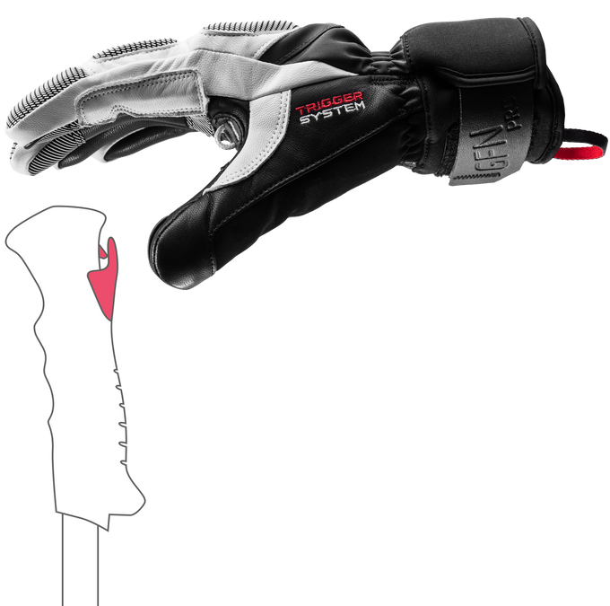 Mănuși LEKI Griffin Pro 3D White/Black - 2025/26