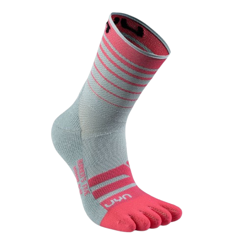Șosete de exterior UYN Woman Runner's Five Socks Light Grey/Pink