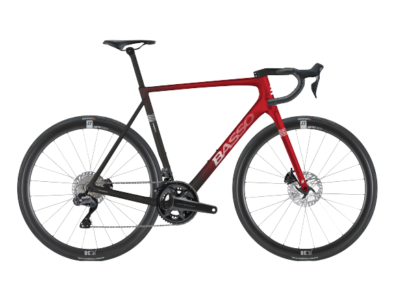 Bicicleta de drum Basso Diamante Ultegra Di2 Candy Red/Microtech RE38 - 2023