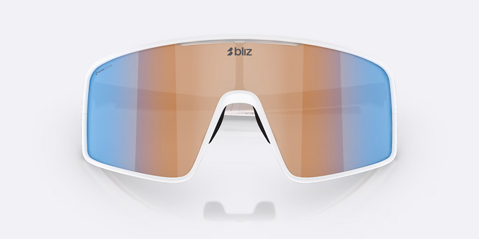 Ochelari de vedere BLIZ P001 Frame Matte White with N_O_N Coral/Orange Mirror Blue Lenses