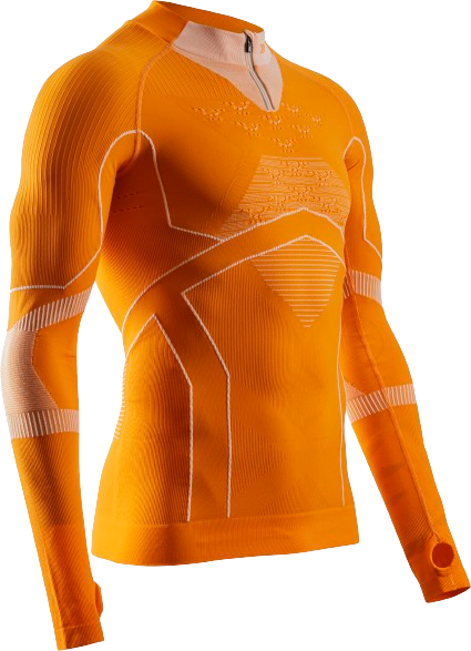 Cămașă termică X-bionic Energy Accumulator Light Shirt LS 1/2 Zip Men Blazing Orange/Arctic White - 2024/25